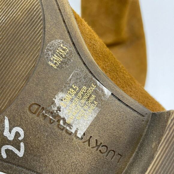 Lucky Brand Womens Lahela Brown Suede Zipper Ankle Booties Almond Toe Size 8.5M - Picture 10 of 10